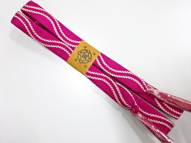 JAPANESE KIMONO / ANTIQUE HAND-TIED OBIJIME CORD / SILK